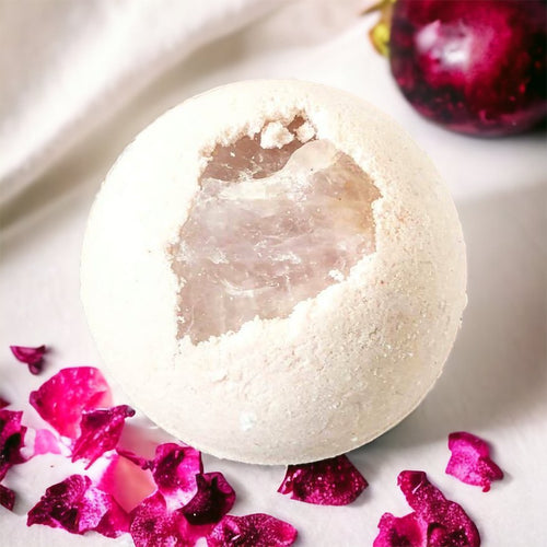 Rose Quartz Crystal Milk Bath Bomb Large - Hotsy Totsy Haus